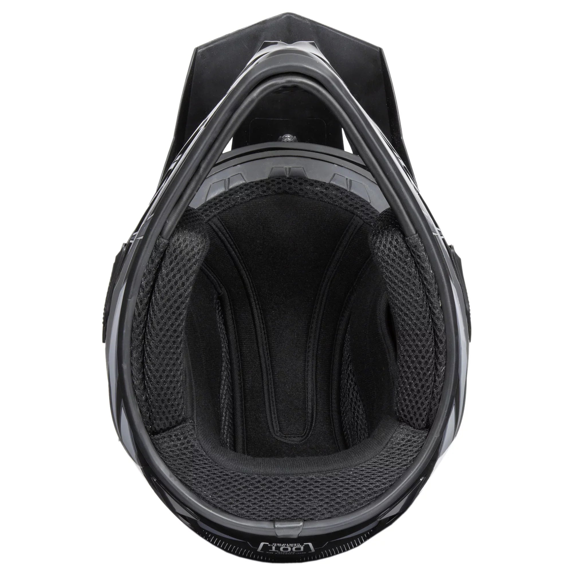 FRENZY Adult MX Helmet, DOT Approved, Black-Grey, XL