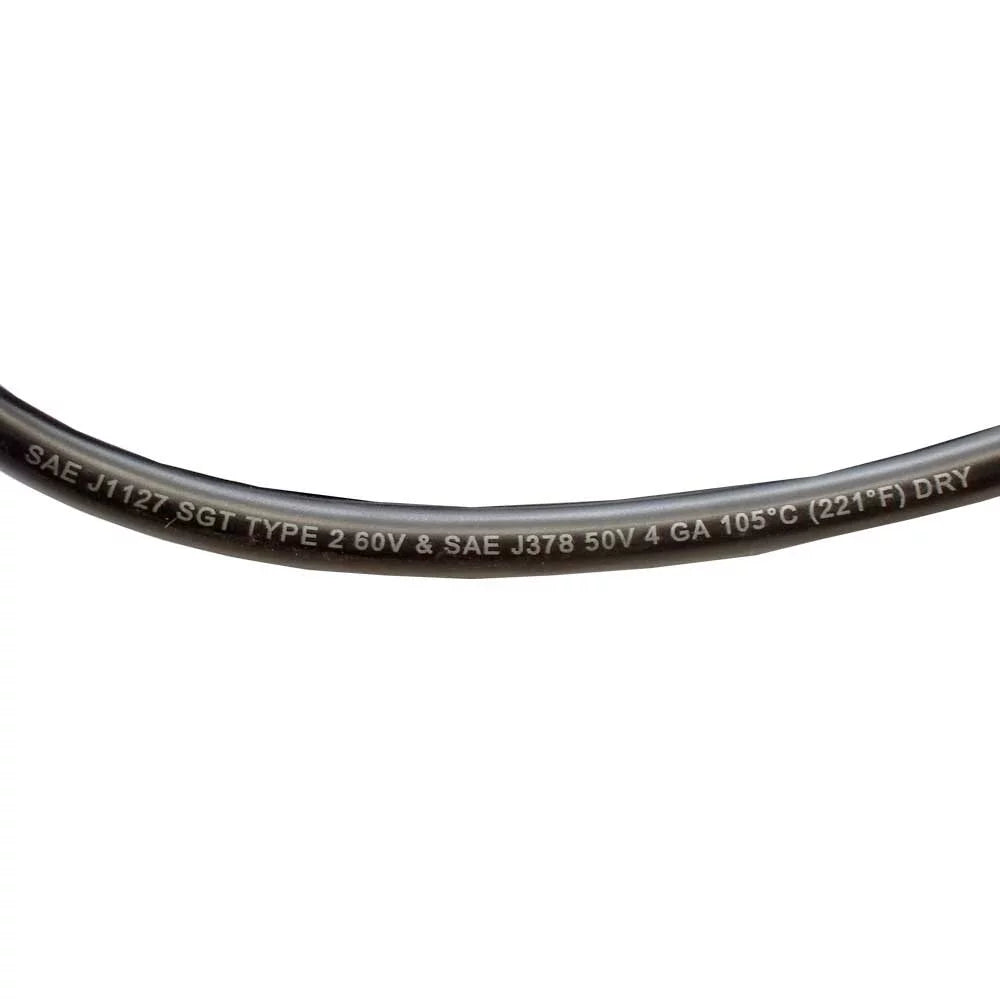 Triton Marine Watercraft Battery Cable | 4 AWG 12 Foot 5/16 Lugs Black