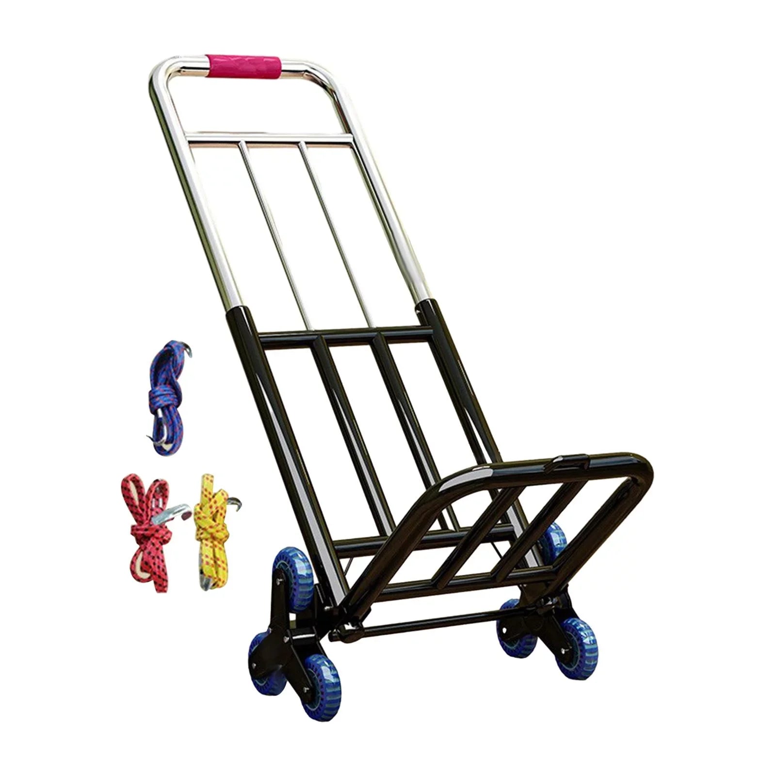 Foldable Hand Trolley Adjustable Handle Portable Adjustable Luggage Handcart for 28mm Diameter