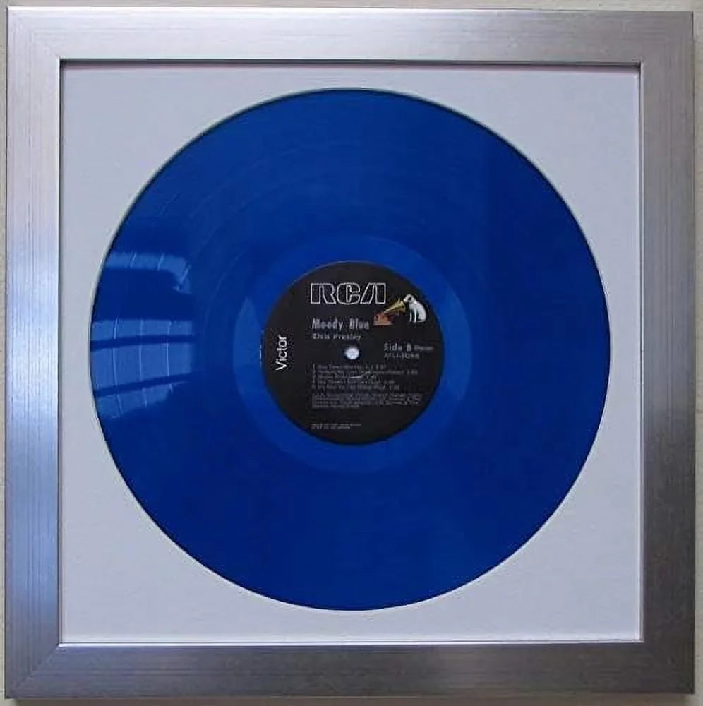 Picture Disc / 12" LP Vinyl Record Frame Display White Matting (Brushed Silver Frame)