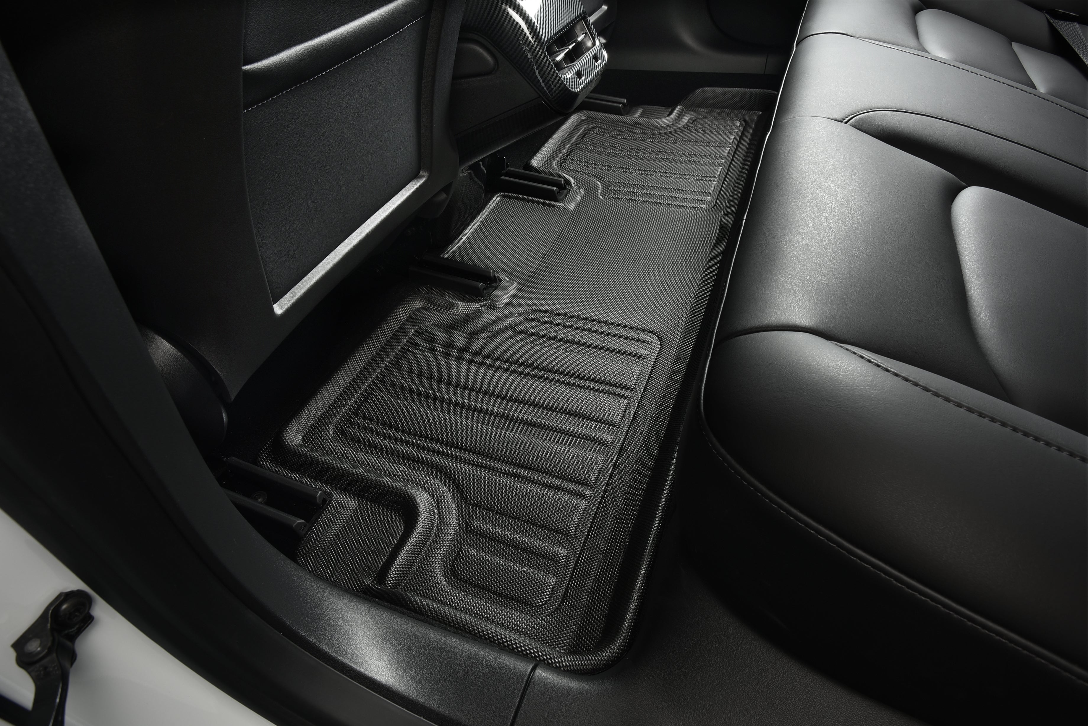 3D Maxpider 2022-2024 Fits Genesis GV70 1st & 2nd Row Kagu Carbon Fiber Embossed Pattern Floor Mat Black L1GS01101509