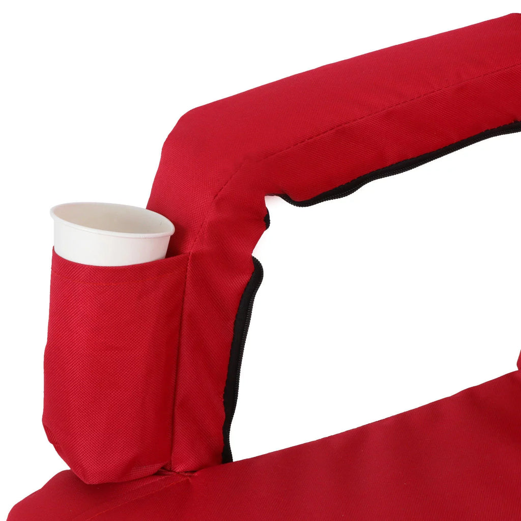 ZENSTYLE Strong Stadium Seat with Cup Holder 7 Tiltable Positions - Red