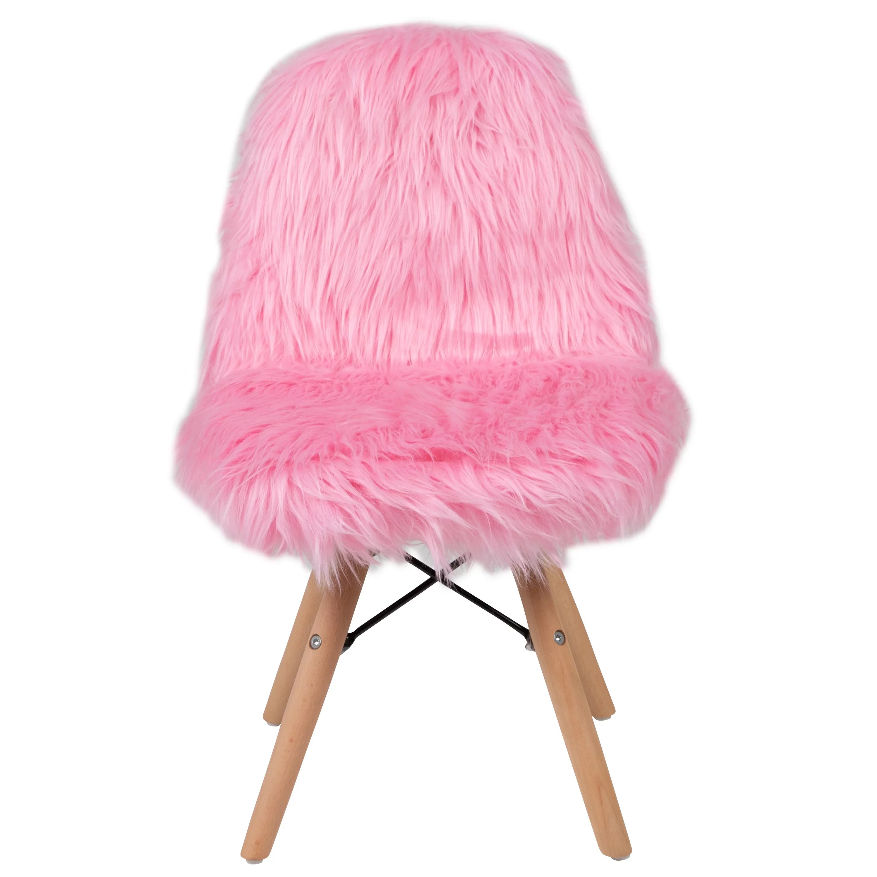 Flash Furniture Cody Kids Shaggy Dog Accent Chair, Light Pink
