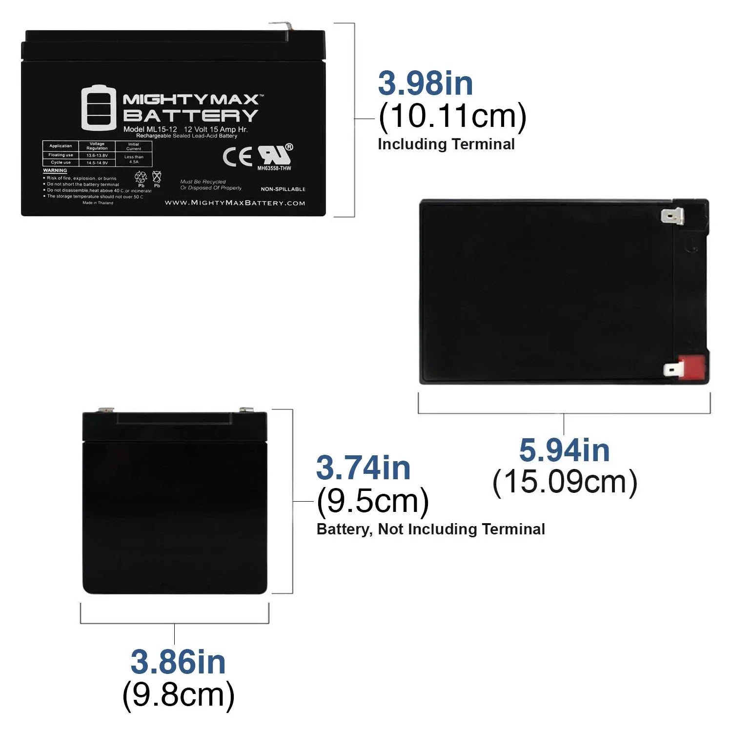 12V 15AH Battery Replacement for EVO 500W Electric Scooter - 6 Pack