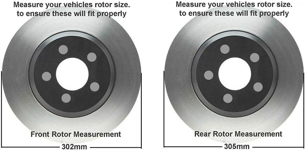 Detroit Axle - Brake Kit for Chrysler Town & Country Dodge Grand Caravan Journey Ram C/V Routan Drilled & Slotted Brake Rotors Ceramic Brakes Pads Replacement [11.98" Front & 12" Rear Rotors]