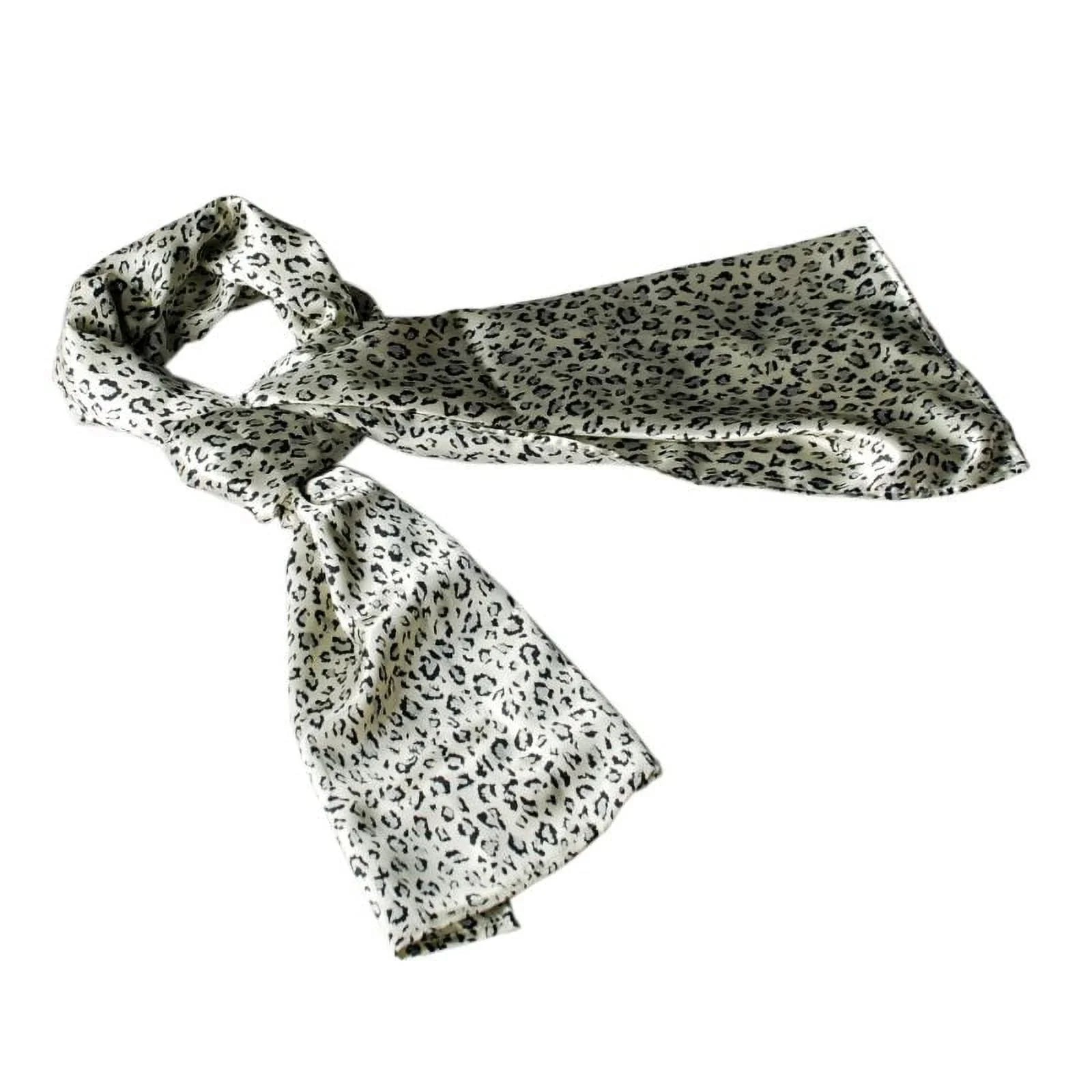 Blancho Ivory Leopard Animal Print Elegant Exquisitely Soft Silk Scarf/Wrap/Shawl(Large)