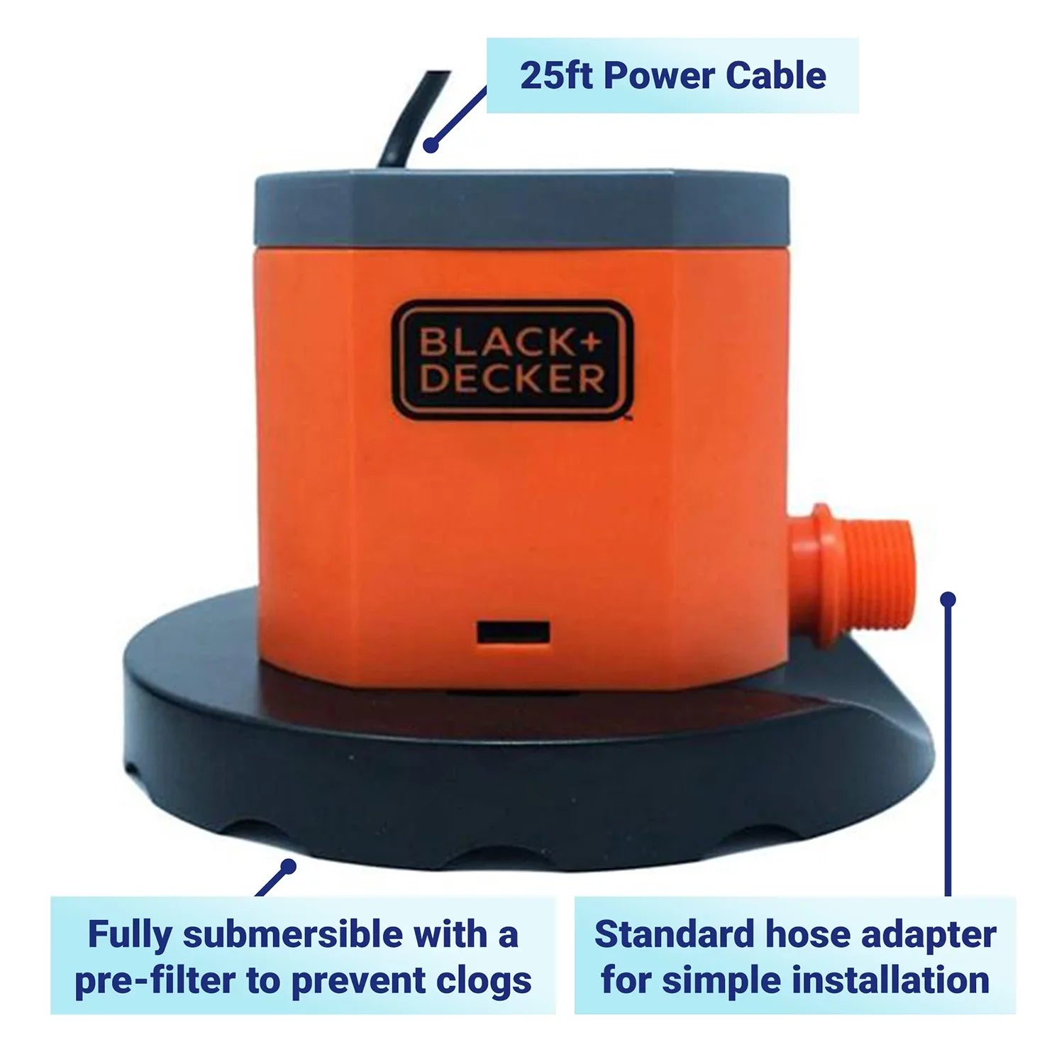 Black+Decker 800 GPH Submersible Pool Protection Pump