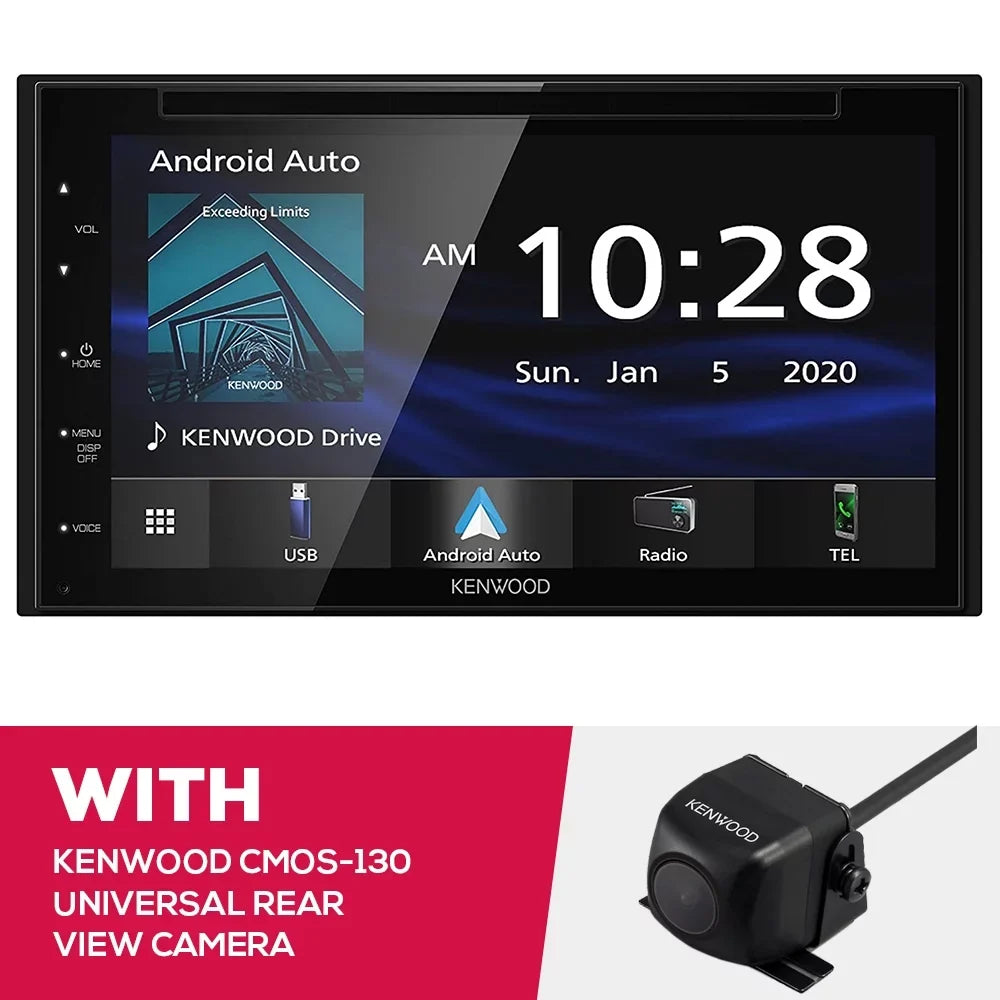 New Kenwood DDX57S 6.8 Inch DVD Receiver and CMOS-130 Universal Rear View Camera