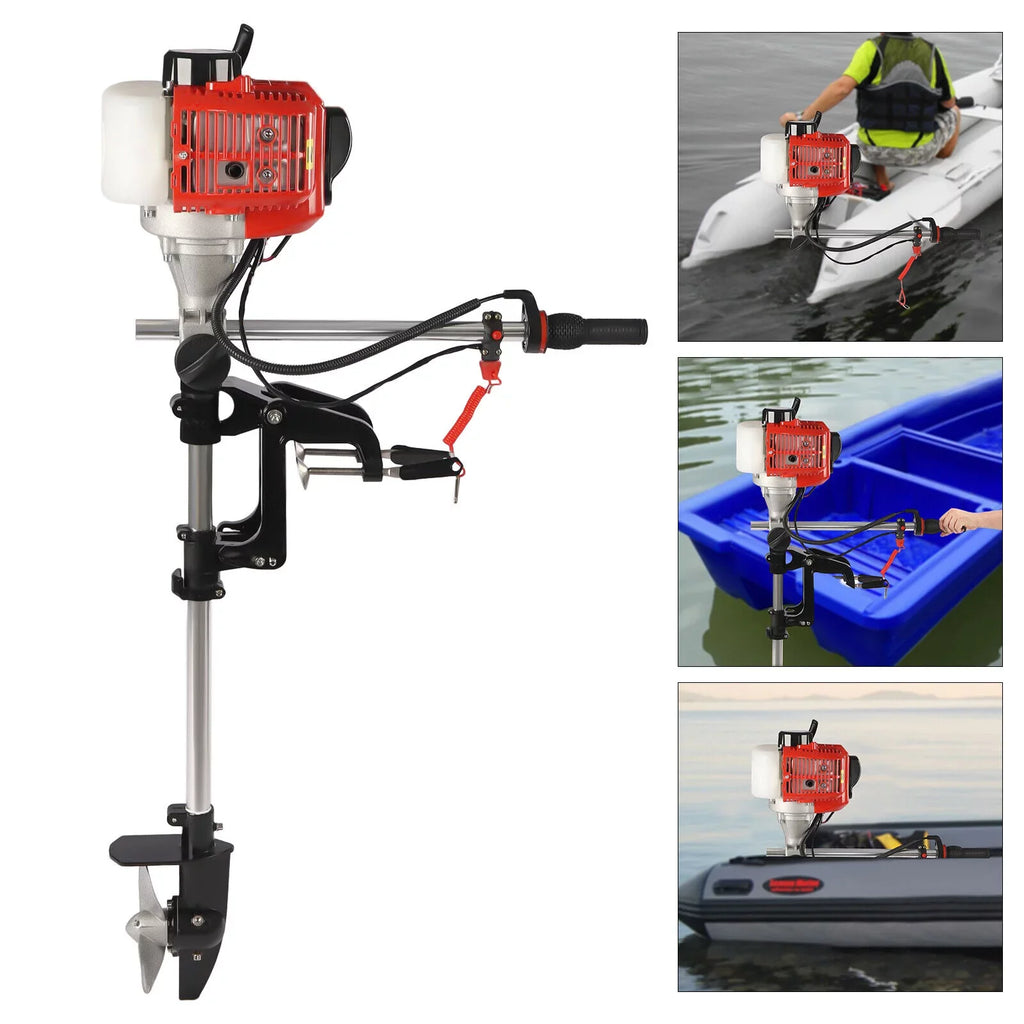 2-Stroke 2.3HP 52CC Outboard Ship Motor Engine Pull Starter w/Air Cooling System