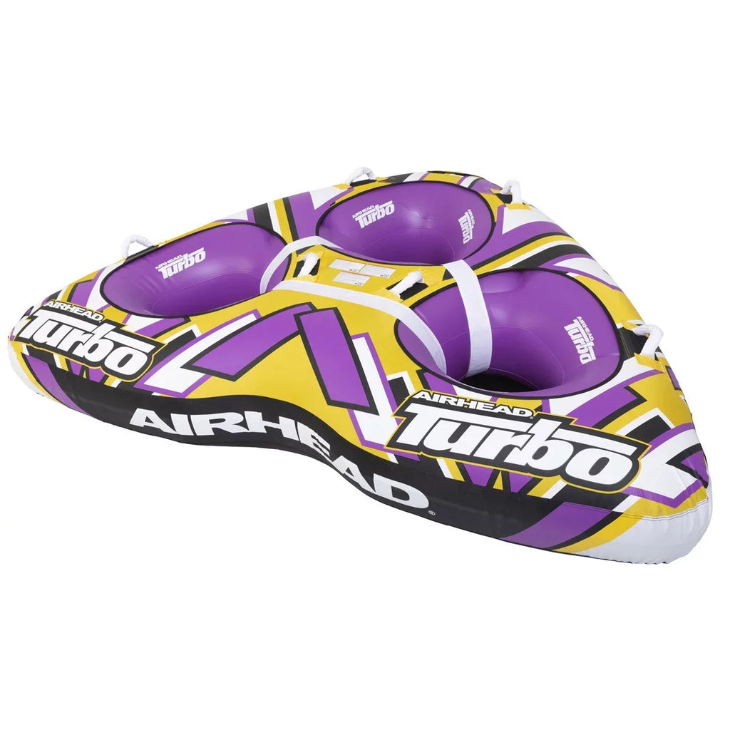 Airhead Turbo Blast 3 Person 81" x 107" Inflatable Watercraft Towable Water Inner Tube