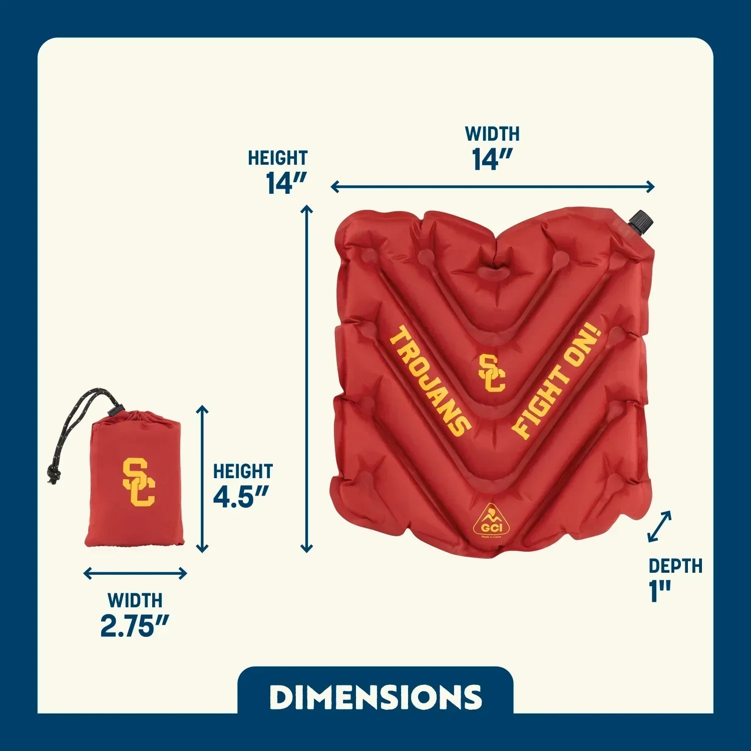 College V Seat™ Inflatable Stadium Cushion - USC Trojans | Select NS81