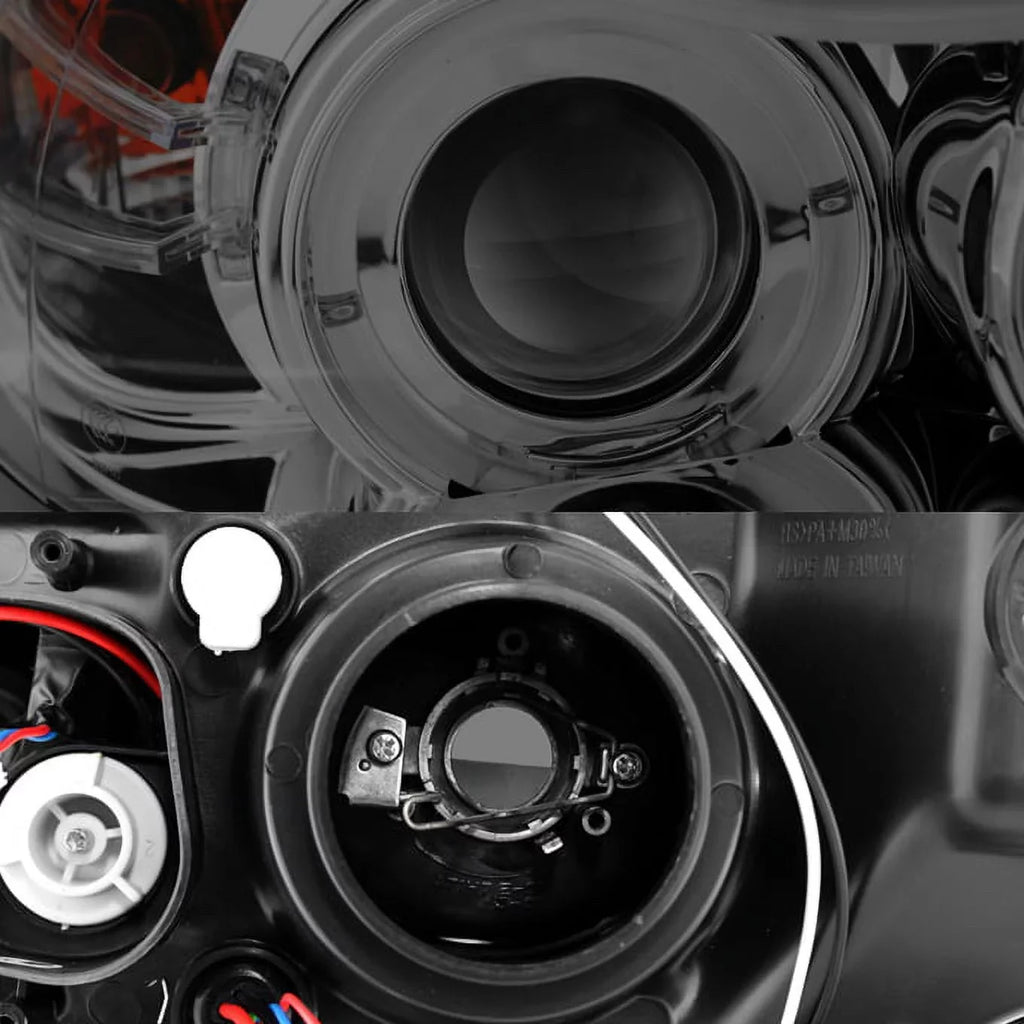 [Eye Lid] Fits 06-08 BMW E90 3-Series Sedan Smoked Halo LED Projector Headlights Fits select: 2007-2008 BMW 328, 2006 BMW 325