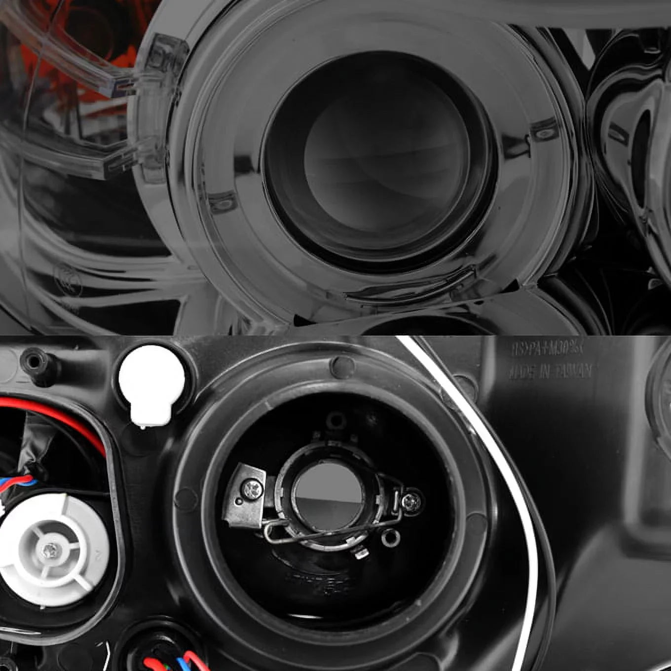 [Eye Lid] Fits 06-08 BMW E90 3-Series Sedan Smoked Halo LED Projector Headlights Fits select: 2007-2008 BMW 328, 2006 BMW 325