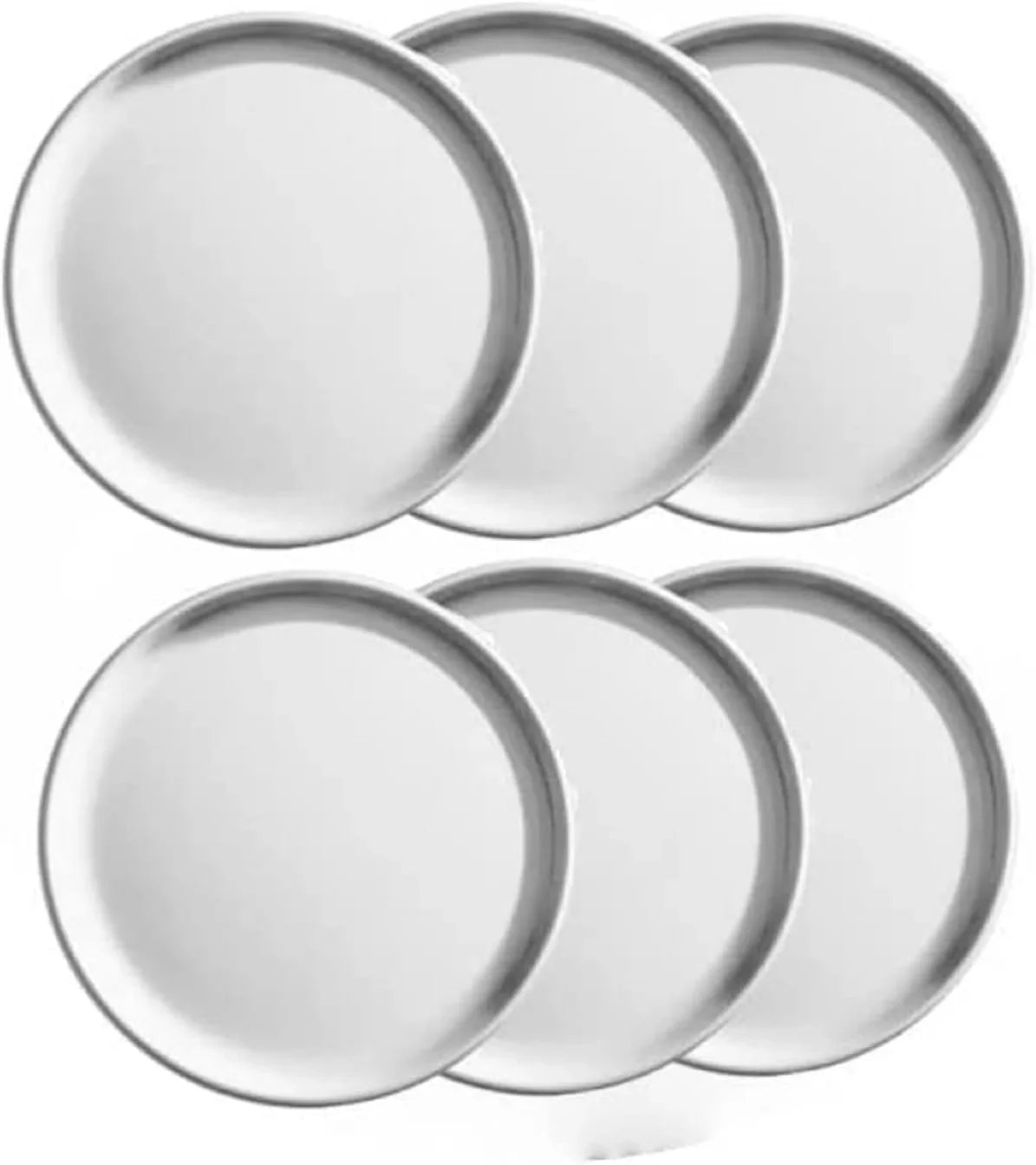 TrueCraftware- Set of 6 Aluminum 10” Pizza Tray Pan Coupe Style - Bakeware Round Pizza Pan Pizza Tray Baking Tray Round Baking Tray for Home Kitchen Pizzeria & Restaurants