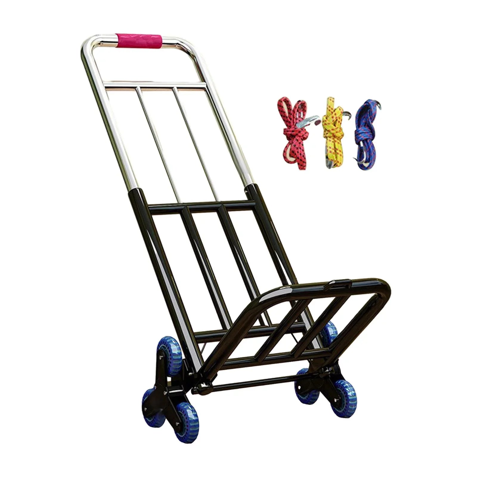 Foldable Hand Trolley Adjustable Handle Portable Adjustable Luggage Handcart for 28mm Diameter