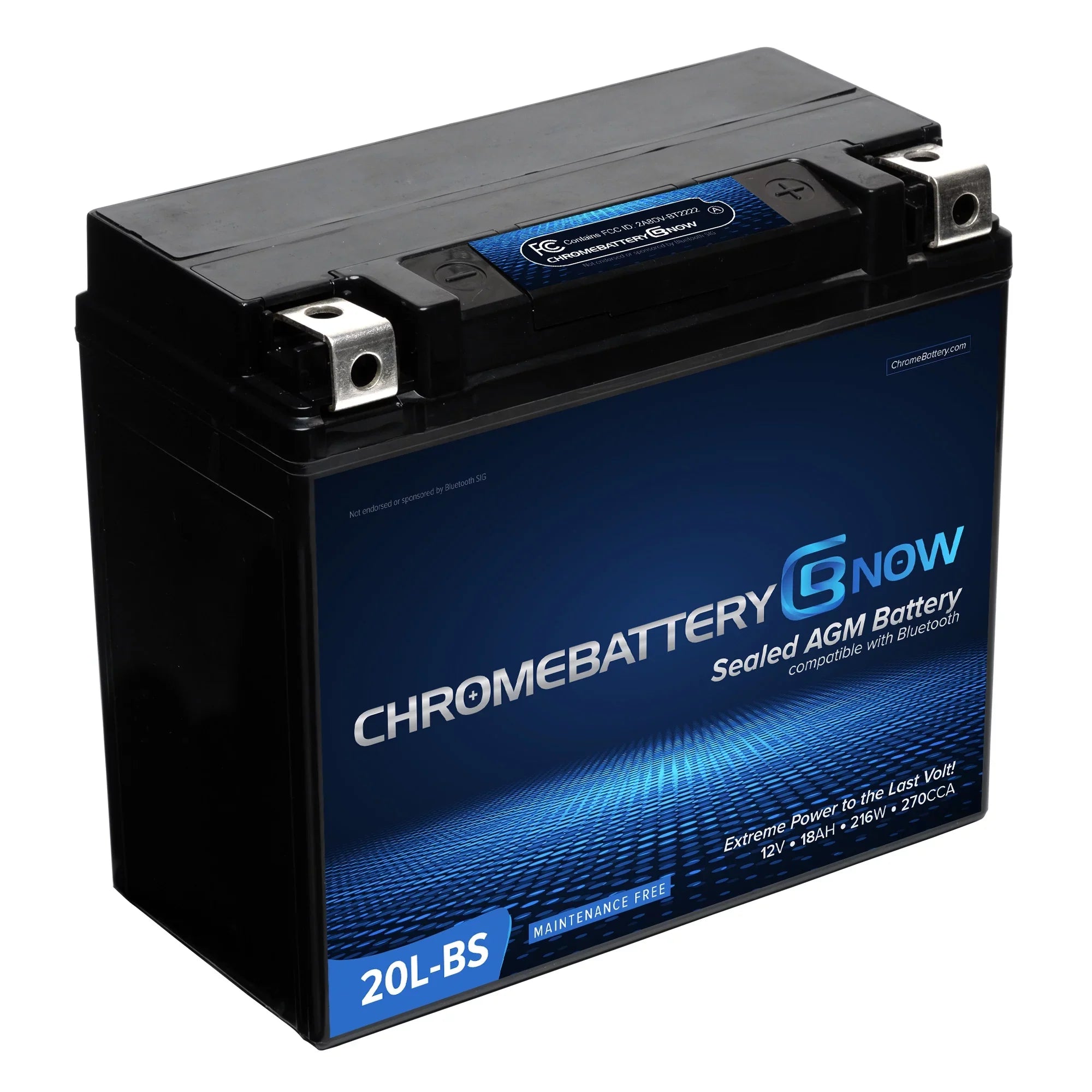 Chrome Battery Now Ytx20l-bs (20l-bs 12 Volt,18 Ah, 270 Cca) ligent Wireless Smartphone Connectivity AGM Battery for Personal Watercraft - Brp (sea-doo) 1500 All Models Years (1988 - 1993)