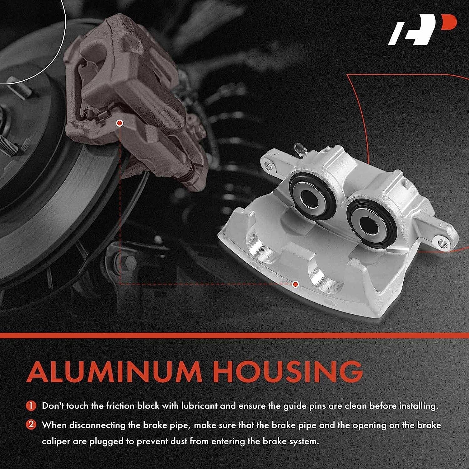 A-Premium Disc Brake Caliper Assembly Without Bracket Suitable with Select Dodge Models - M300/RM300 1973-1974, M350/R300 1974 - Front Left Driver Side