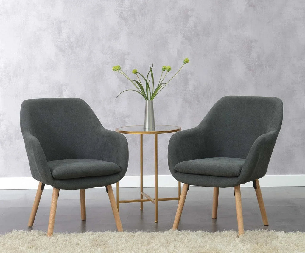 Take A Seat Charlotte Accet Chair, 25.25" L X 26.75" W X 33.5" H, Slate Gray Lie