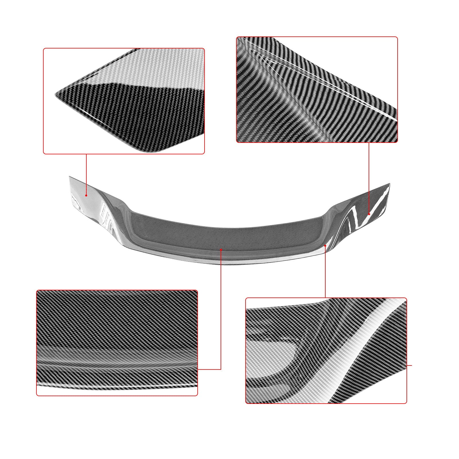 NINTE S for 08-14 Mercedes Benz W204 C250 C300 C63 Rear Trunk Spoiler Wing Carbon Fiber Style
