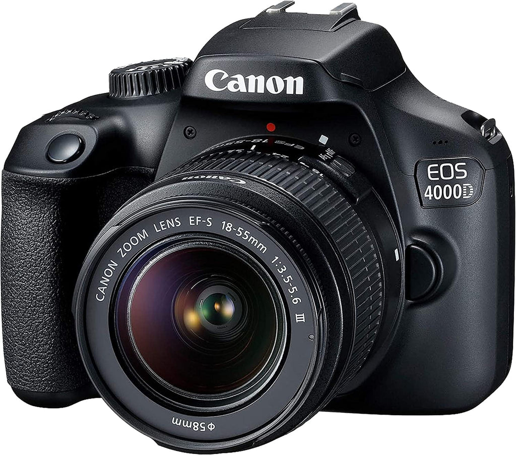 Canon EOS 4000D/Rebel T100 DSLR Camera w/Canon EF-S 18-55mm F/3.5-5.6 Zoom Lens+420-800mm HD Telephoto Zoom lens+case+128Memory Cards (24PC)