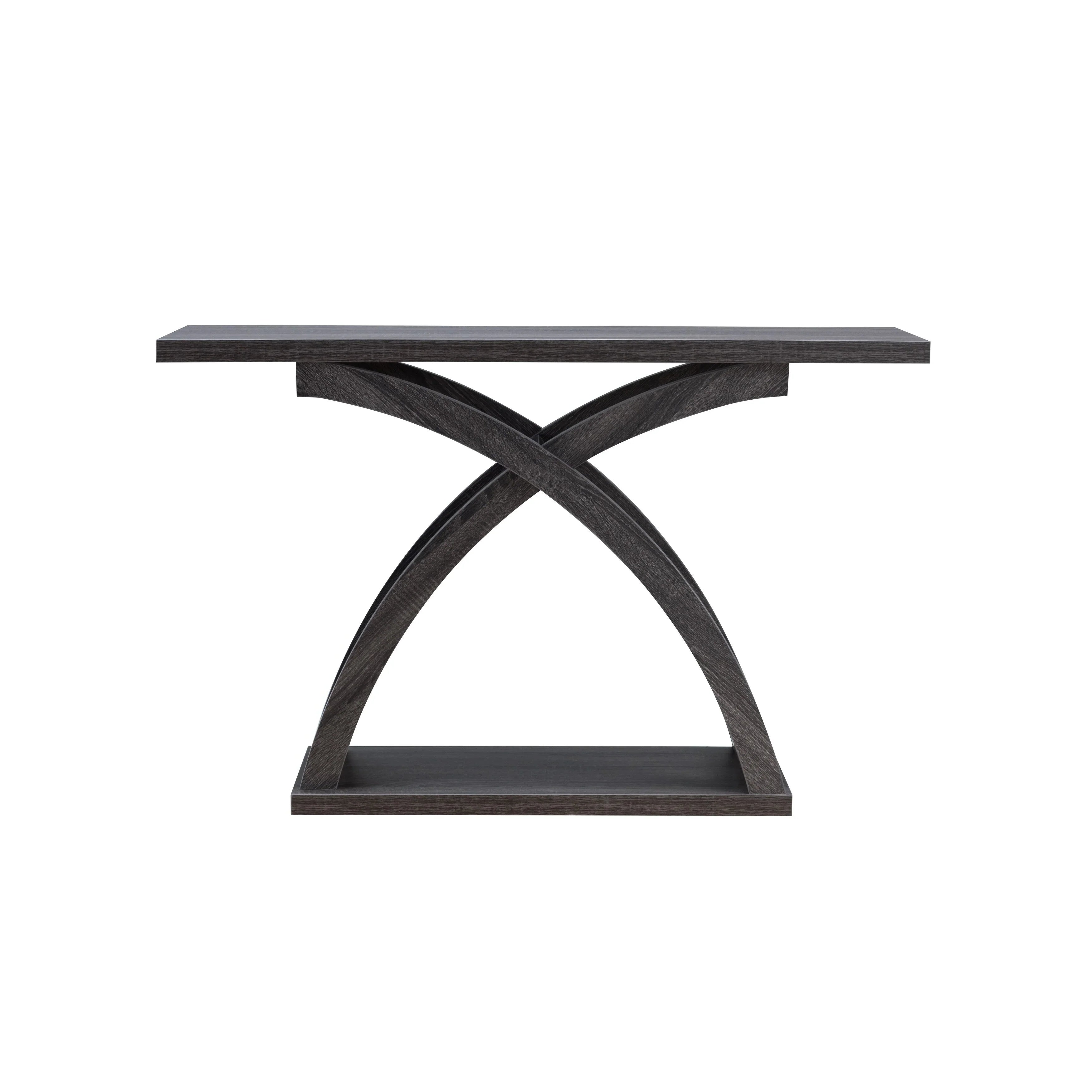 Denhour DH BASIC Transitional Distressed Grey 47-inch 1-Shelf Sofa Table by