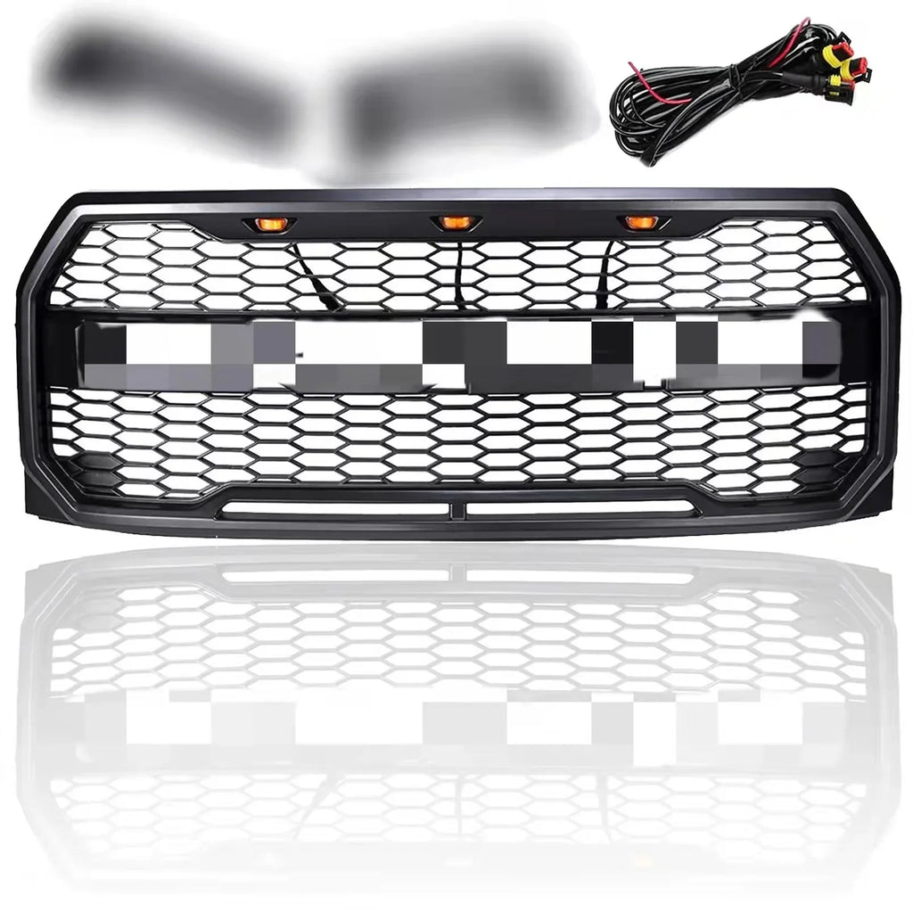 Raptor Style Front Bumper Grill Hood Grille for Ford F150 F-150 2009-2014 Black