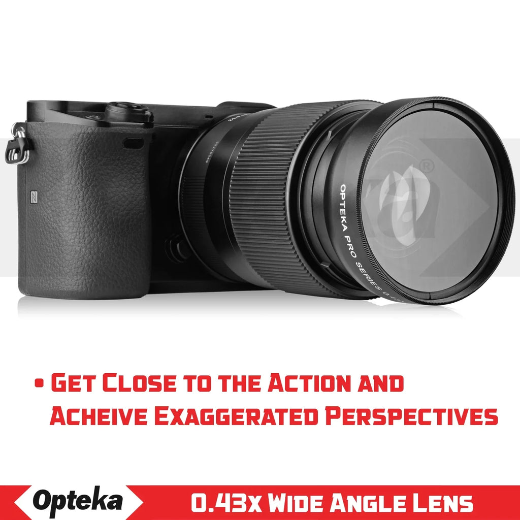 Opteka 0.43x Wide Angle / Macro Panoramic Fisheye Lens for Canon Digital SLR Cameras w/ 18-55mm & 50mm 80D, 77D, 70D, 60D, 7D, T7i, 7D Mark II, T6s, T6i, T6, T5i, T5, T4i, T3i, T3, SL1 & SL2