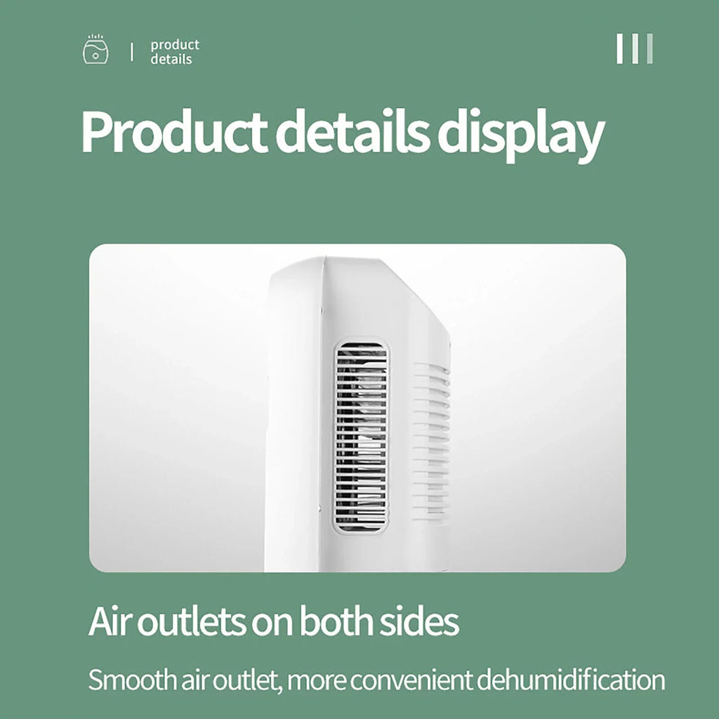 ZhdnBhnos Portable MIni Compact Dehumidifier Moisture Dryer w/ Drain Hose 2.5L Water Tank for Bedroom Caravan RV Garage