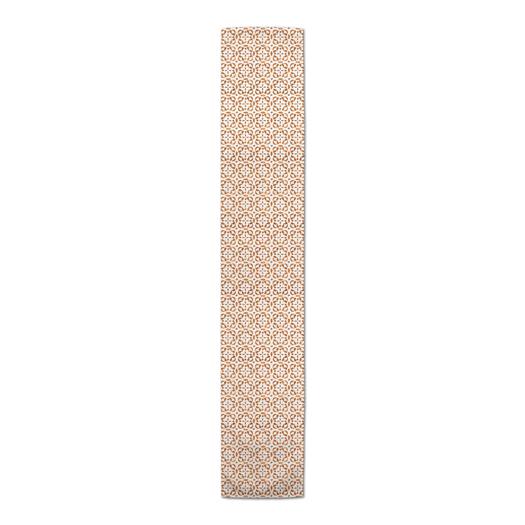 Creative Products Watercolor Tile Pattern Orange 16x72 Poly Twill Table Runner