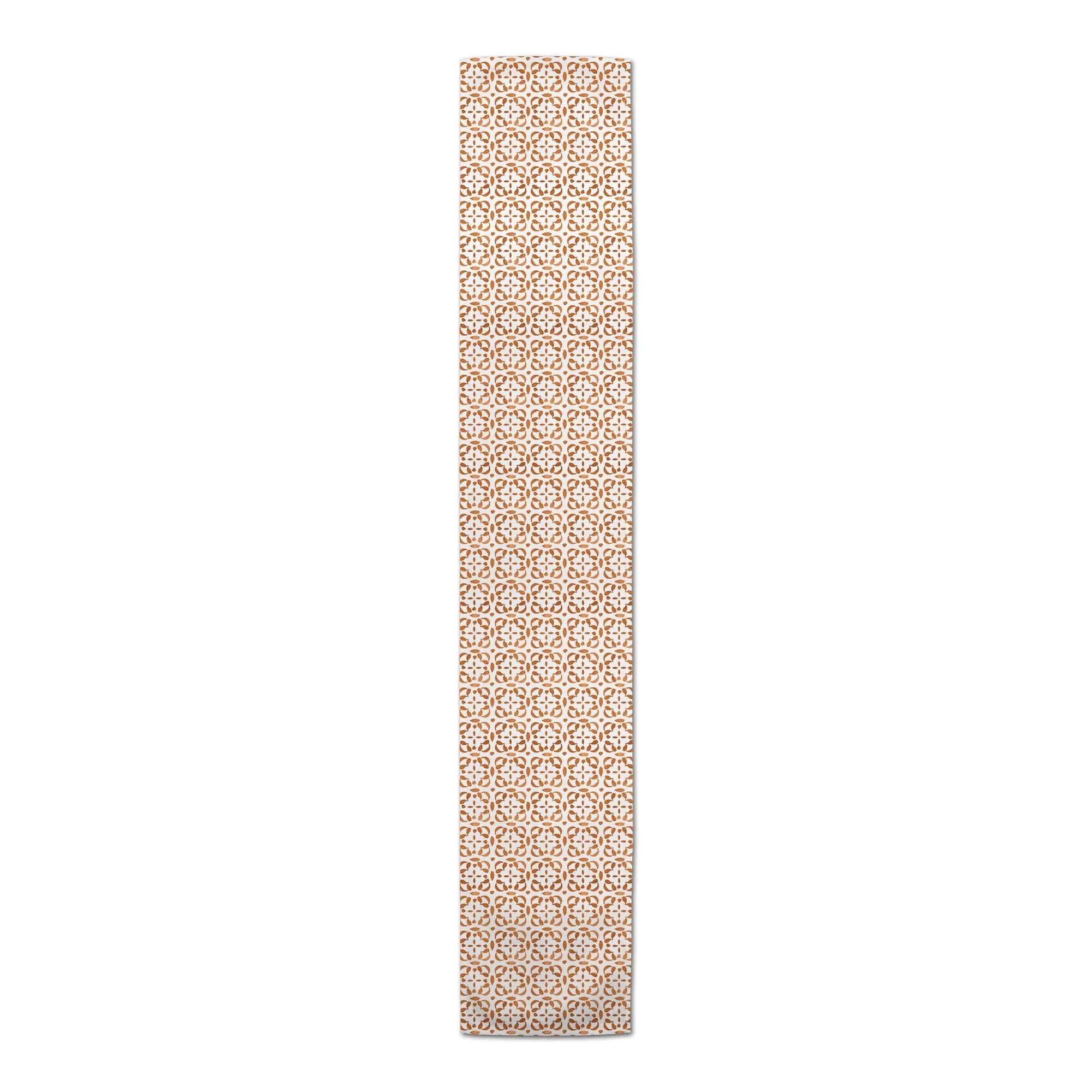 Creative Products Watercolor Tile Pattern Orange 16x72 Poly Twill Table Runner