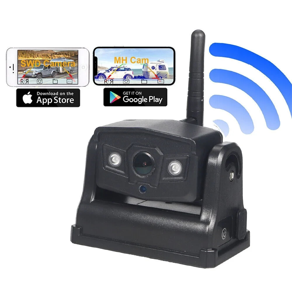 JahyShow High-Capacity 9600mAh Battery Backup Camera, Magnetic WiFi Wireless, Front/Rear View