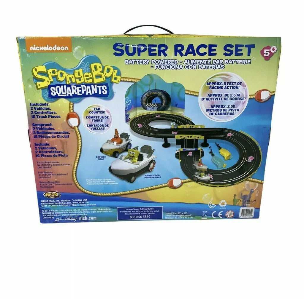 SPONGEBOB SQUAREPANTS SUPER RACE SET Vessel RACE TRACK AND RACERS