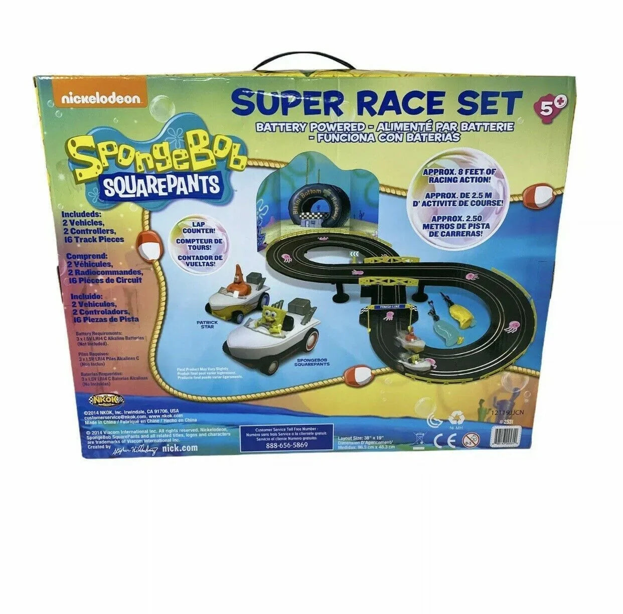 SPONGEBOB SQUAREPANTS SUPER RACE SET Vessel RACE TRACK AND RACERS