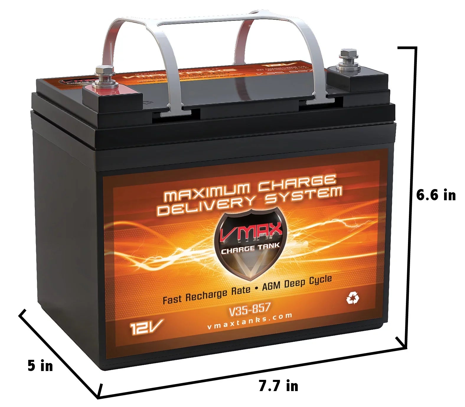 Vmax V35-857 12 Volt 35AH AGM U1 Battery for Minn Kota Traxxis 45lb Trolling Motor Watercraft Vehicle