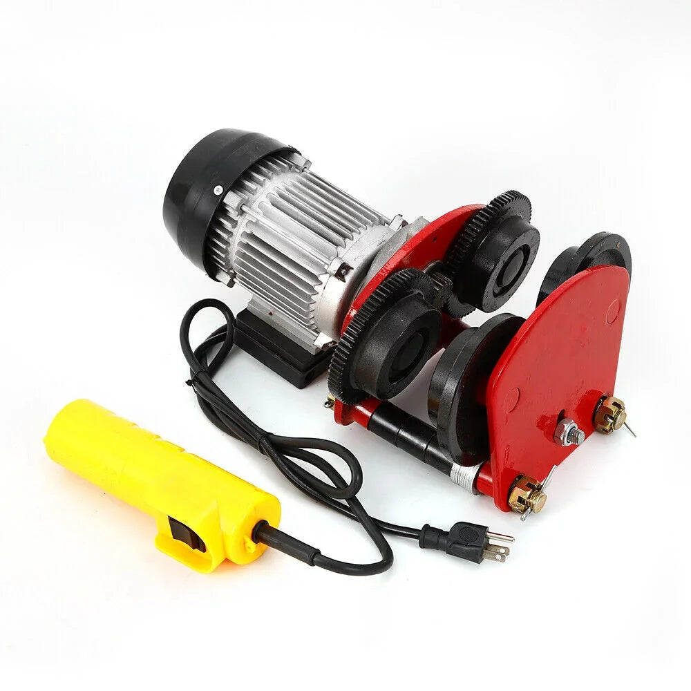 Electric Hoist Lift 2000LBS Overhead Electric Motor Hoist Trolley Garage Winch Crane w/I-Beam Links, Remote Control, 1400r/m, Heavy Duty Automatic Shop Overhead Motor Hoist Lift