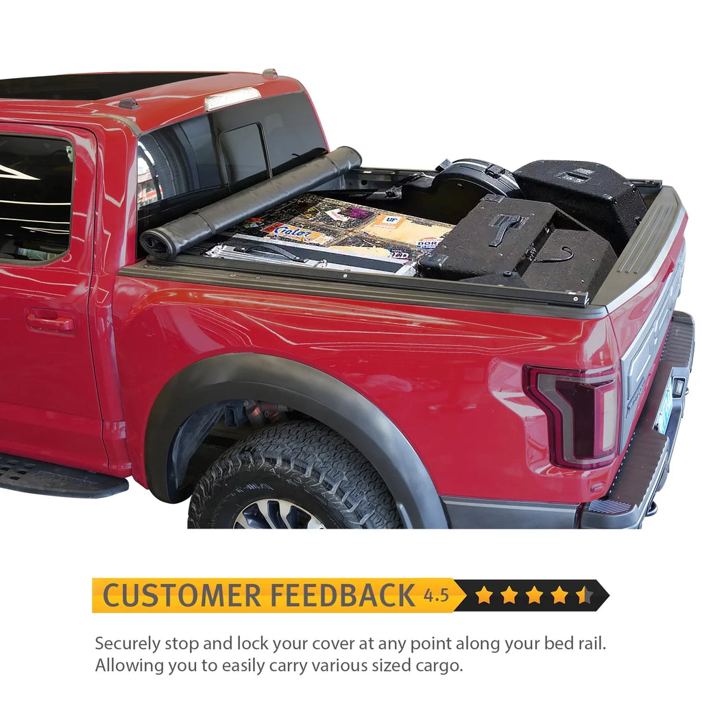 XTWEEX Soft Roll Up Truck Bed Tonneau Shield Fits 2002-2023 Dodge Ram 1500 | 2003-2023 Ram 2500 3500 | 2019+ Ram 1500 Classic Body(Not for New Body) 6.4 FT Bed W/O Rambox