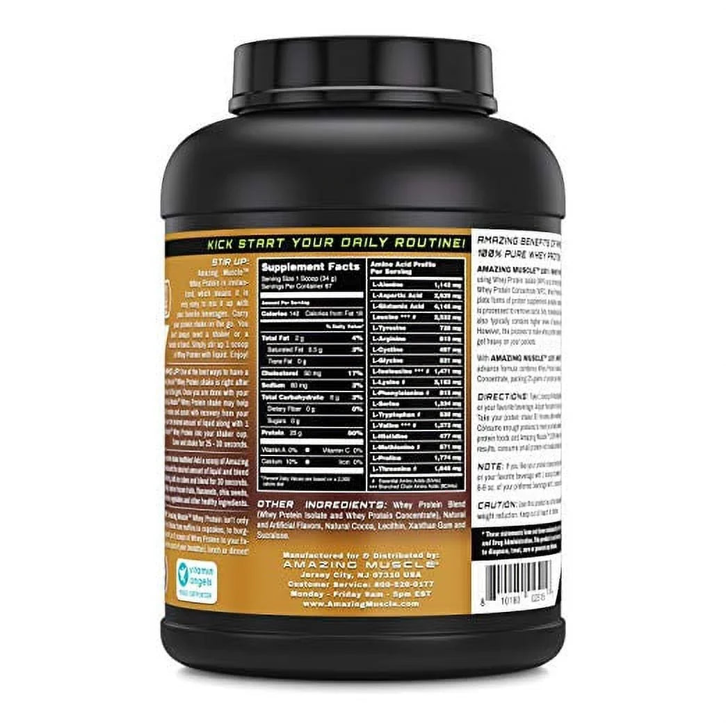 Amazing Muscle Whey Protein (Isolate & Concentrate - Chocolate Flavor - 5 Lbs