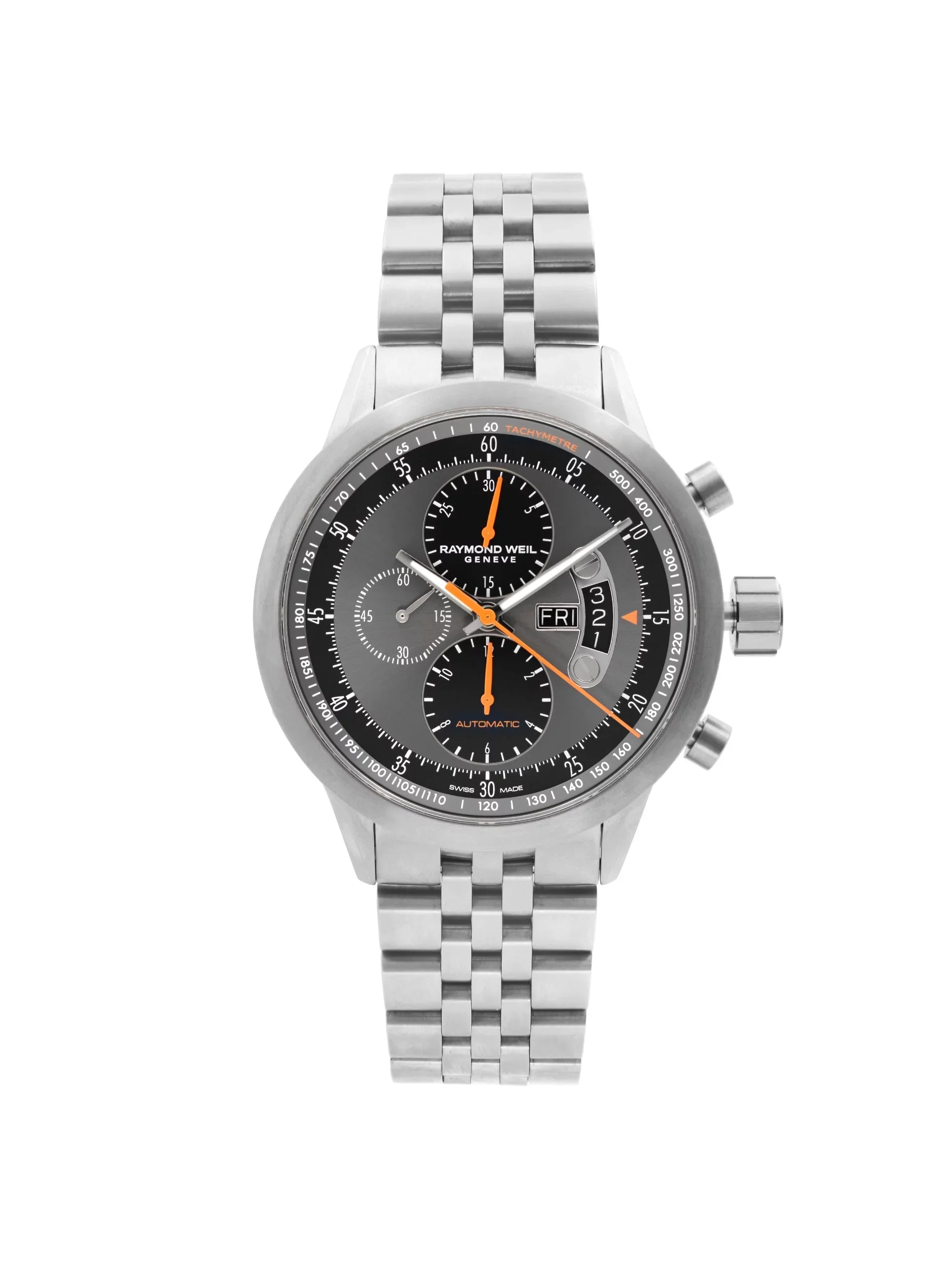 Pre-Owned Raymond Weil Freelancer Titanium Gray Dial Automatic Mens Watch 7745-TI-05609 (Good)