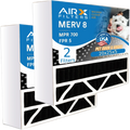 20x25x5 Air Filter Odor Eliminator Carbon Filter MERV 8 Comparable to MPR 700 & FPR 5 Matching with Honeywell FC100A1037 2 Pack by AIRX FILTERS WICKED CLEAN AIR.