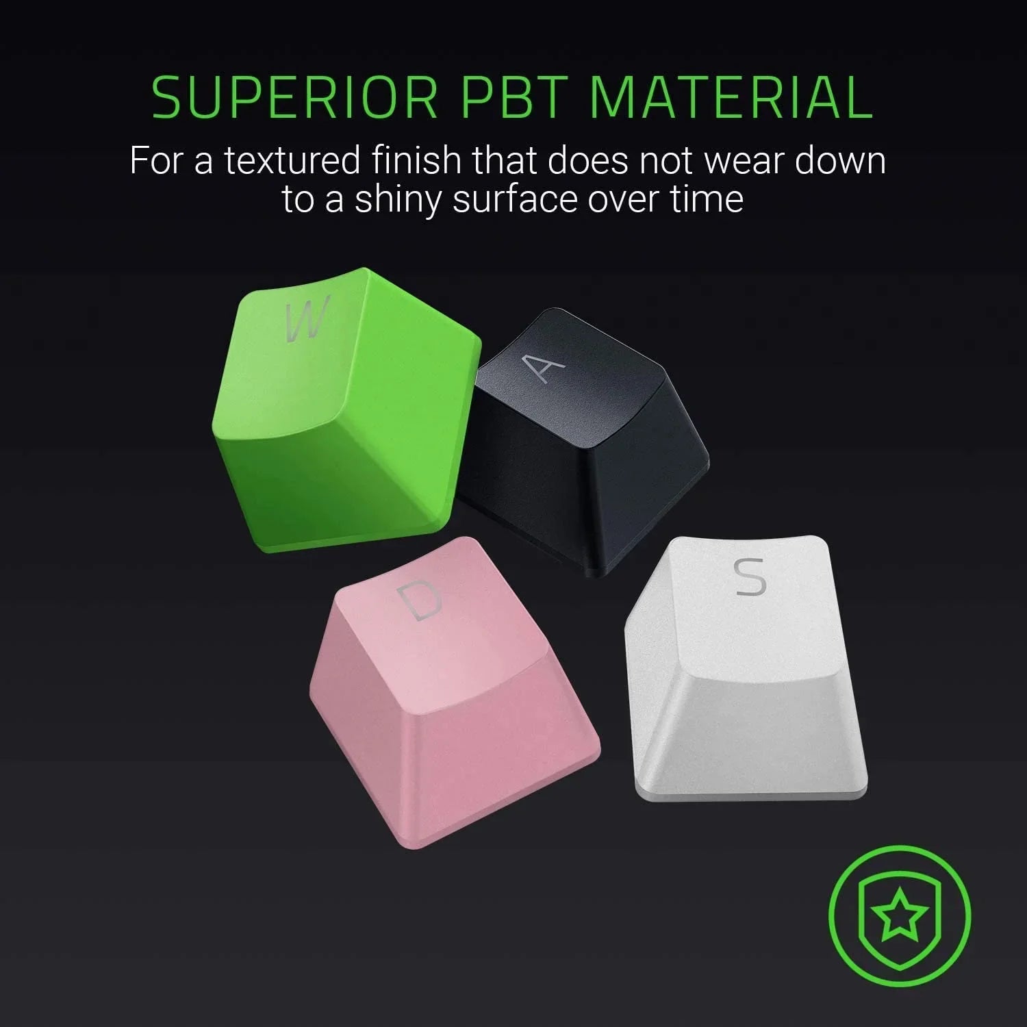 Razer Doubleshot PBT Keycap Upgrade Set for Mechanical & Optical Keyboards: Fitting with Standard 104/105 US and UK layouts - Classic Black