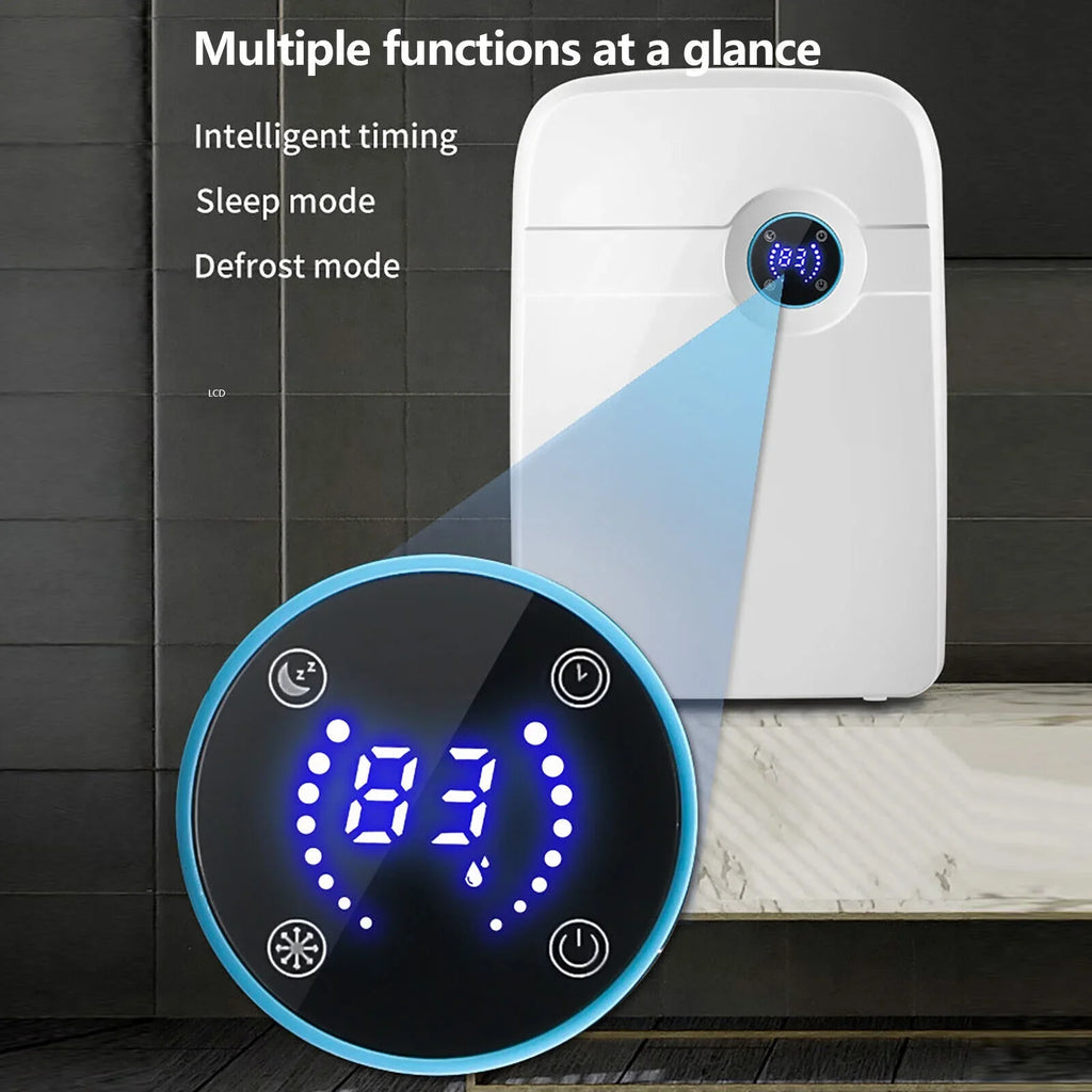ZhdnBhnos Portable MIni Compact Dehumidifier Moisture Dryer w/ Drain Hose 2.5L Water Tank for Bedroom Caravan RV Garage