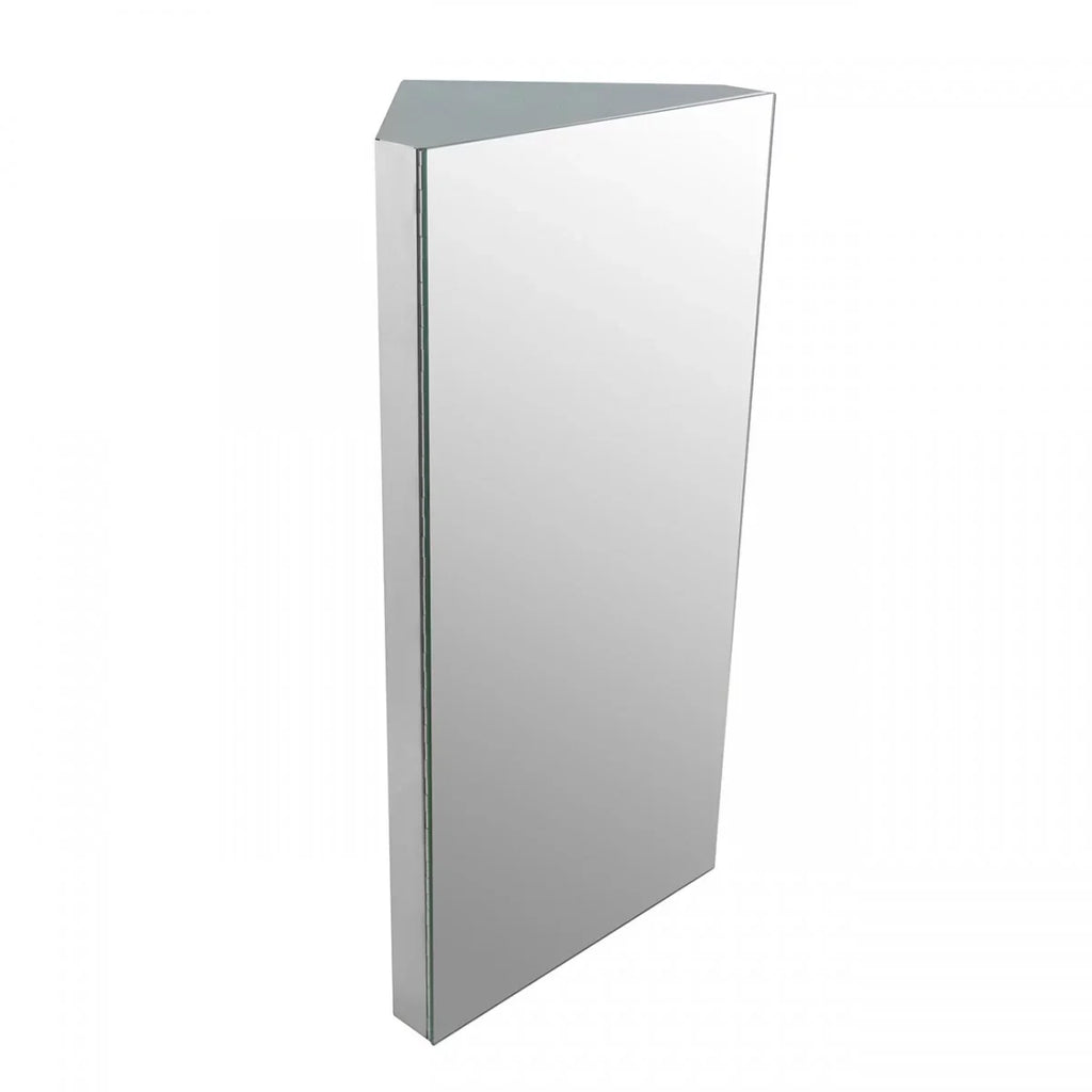 Corner Medicine Cabinet w/Mirror Bathroom Stainless Steel Wall Mount Cabinet Triple Shelf Opens to Left w/Screws Renovator's Supply