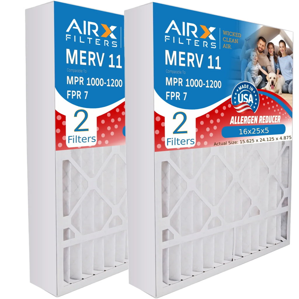 16x25x5 Air Filter MERV 11 Comparable to MPR 1000, MPR 1200 & FPR 7 Suitable with Ultravation 91-005 Filter MERV 11 Comparable to MPR 1000, MPR 1200 & FPR 7 by AIRX FILTERS WICKED CLEAN AIR.