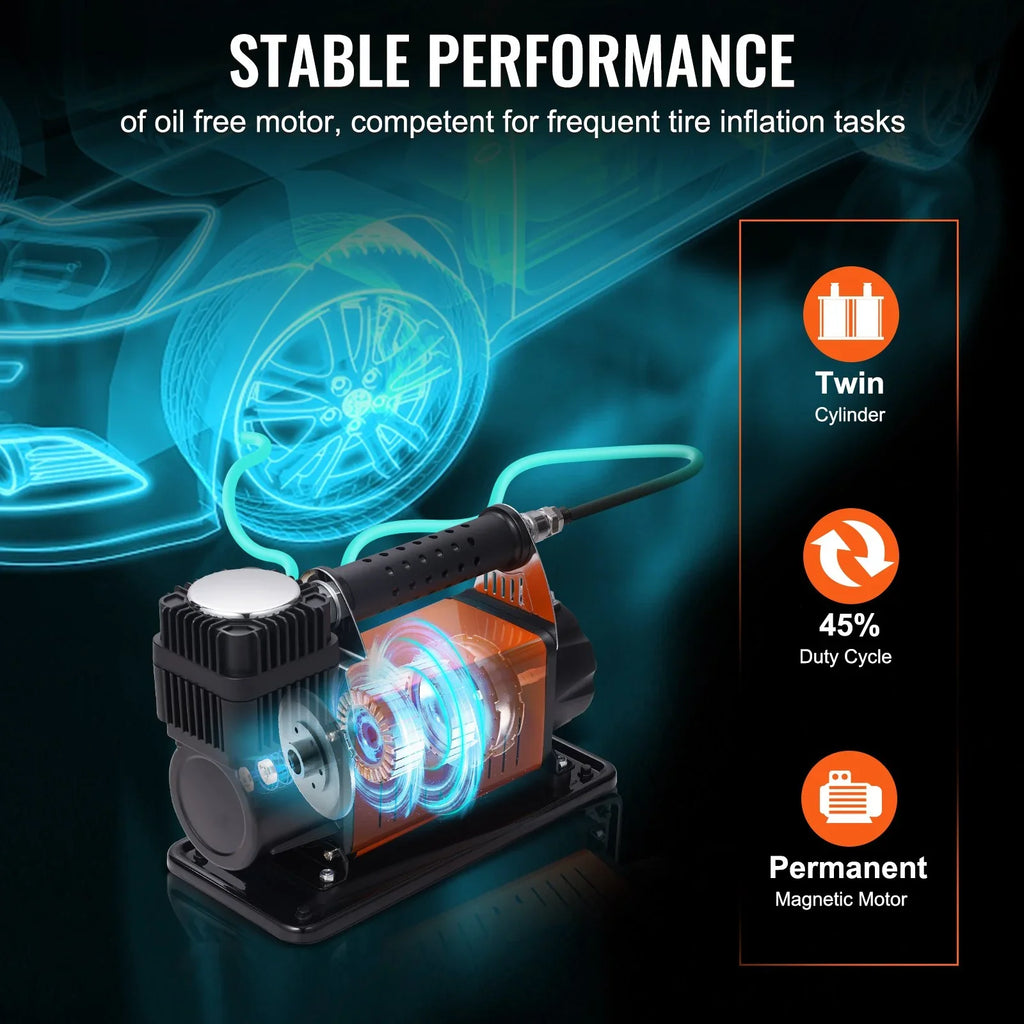 VEVOR On-Board 12V Air Compressor, High Performance Universal, 150PSI 6CFM