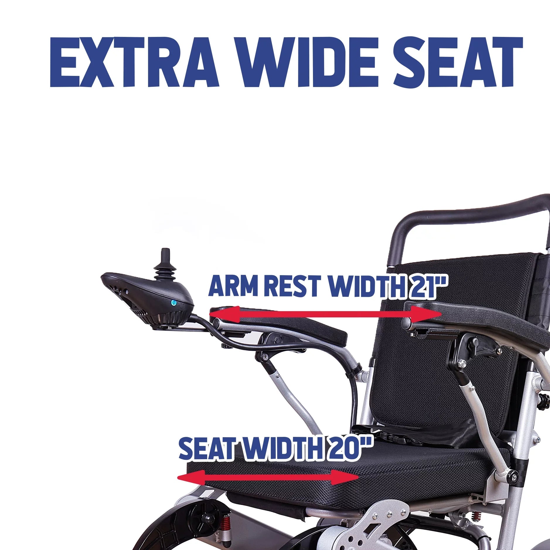 Alton Mobility - Exclusive Lightweight and Foldable Electric Power Wheelchairs 360lbs - 500W - 20 miles - SILVER