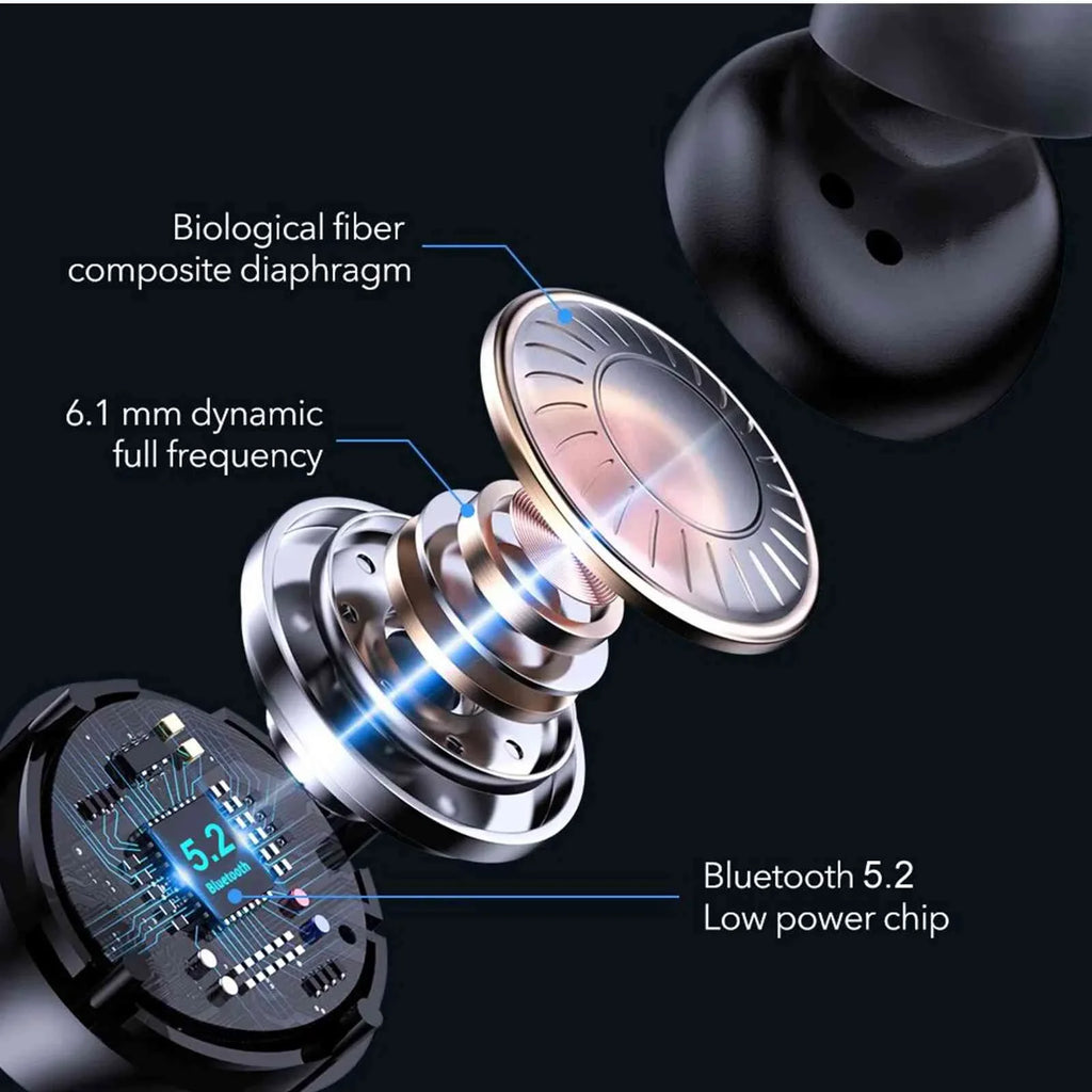 UrbanX True Wireless Bluetooth Earbuds + Charging Case, Black, Dual Connect, IPX5 Water Resistance, Bluetooth 5.2 Connection, Balanced, Bass Boost Fitting with Lenovo Tab V7