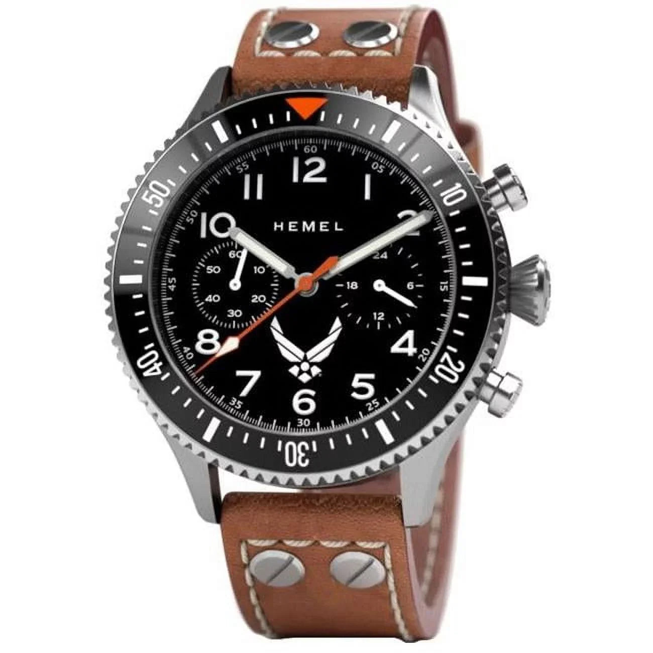 Hemel USAF Special Edition Misson Objectives Black with Super-LumiNova C3 Dial Quartz 100M Men Watch for Adult - White
