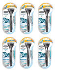 Schick Quattro Razor & Cartridges, Titanium Coated Blades, 1 Razor, 2 Cartridges (Pack of 6)