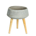 Maykoosh Modern Cement Platner On Wood Legs 13"H