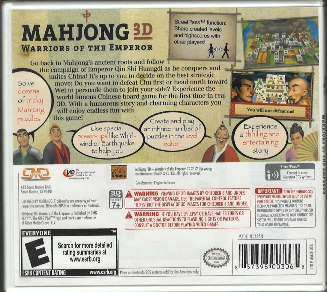 Mahjong 3DS (Brand New Factory Sealed US Version) Nintendo 3DS, nintendo_3ds